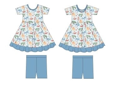 PREORDER - Seaside Stories - Twirl Dress + Shorts Set