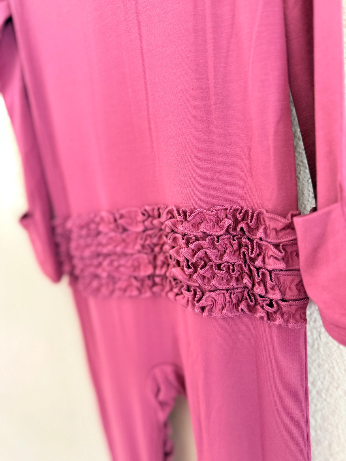 Mulberry Mist - Ruffled Convertible Zipper Romper