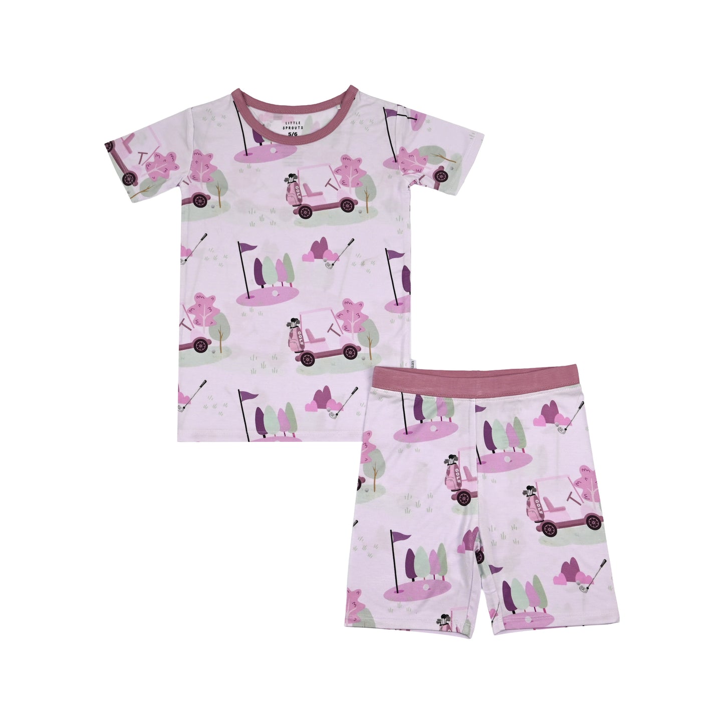 Caddy Club - Pink - Short Sleeve + Shorts Pajama Set