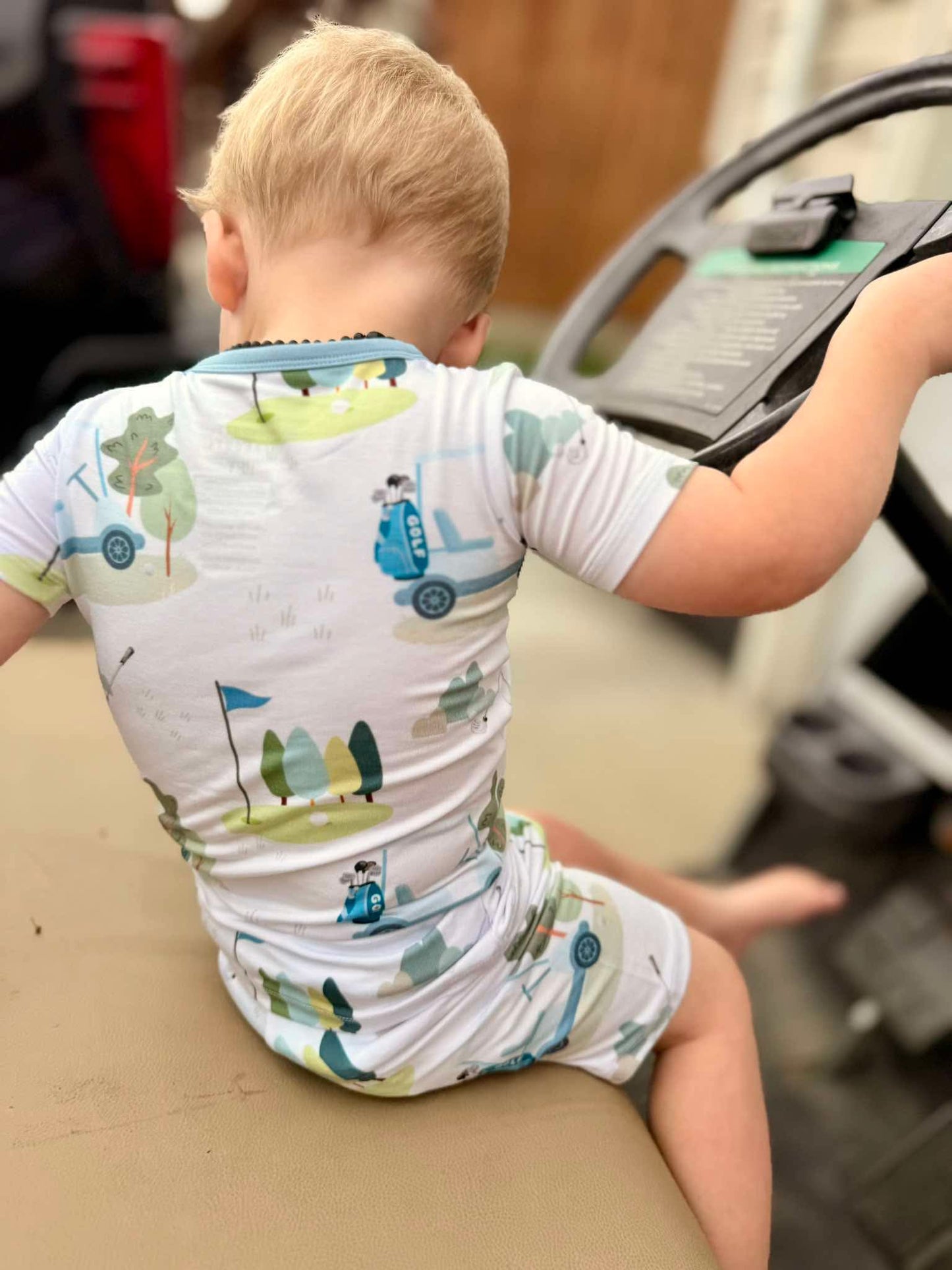 Caddy Club - Blue - Short Sleeve + Shorts Pajama Set