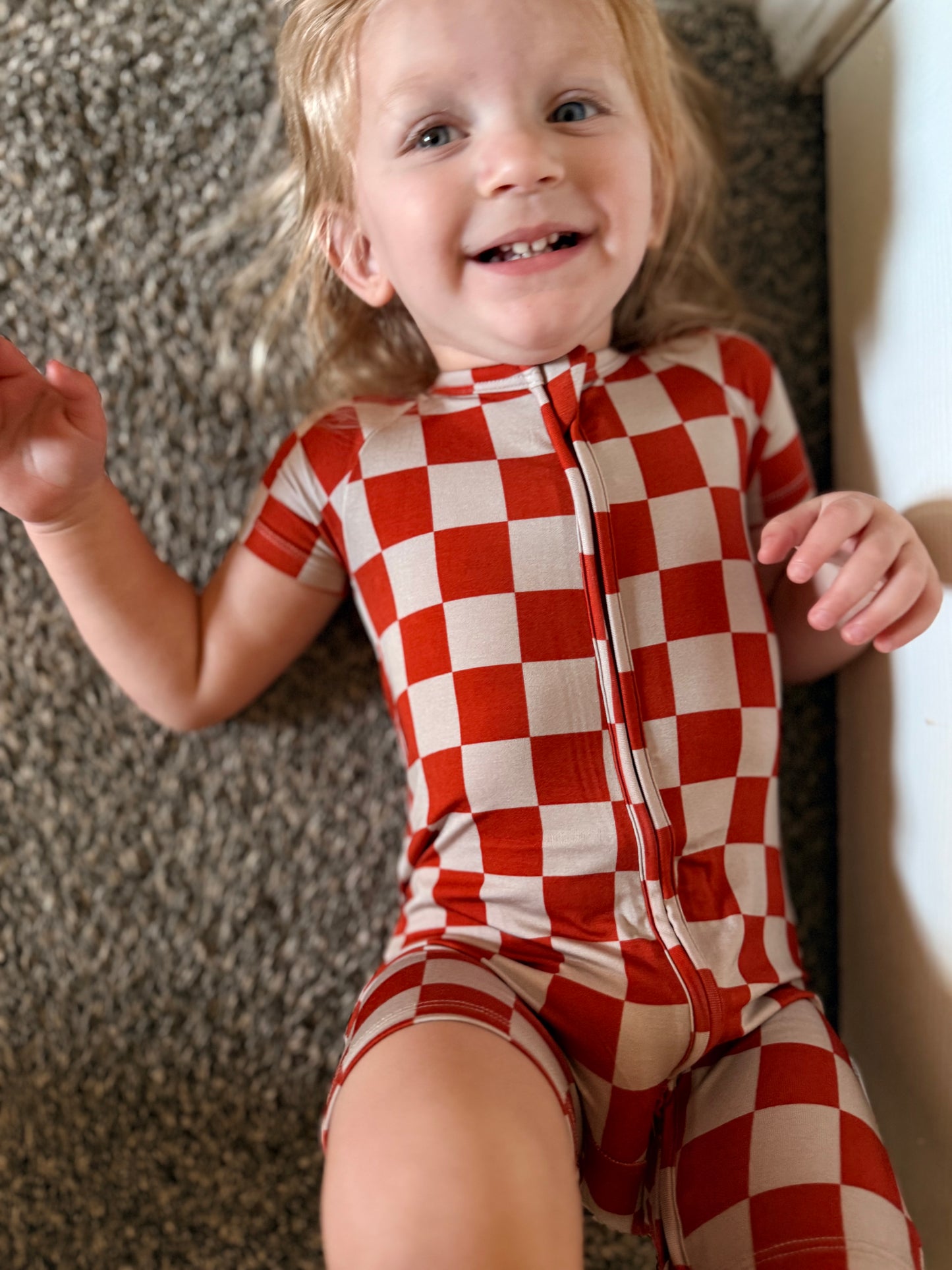 Harvest Check - Shortie Zipper Romper