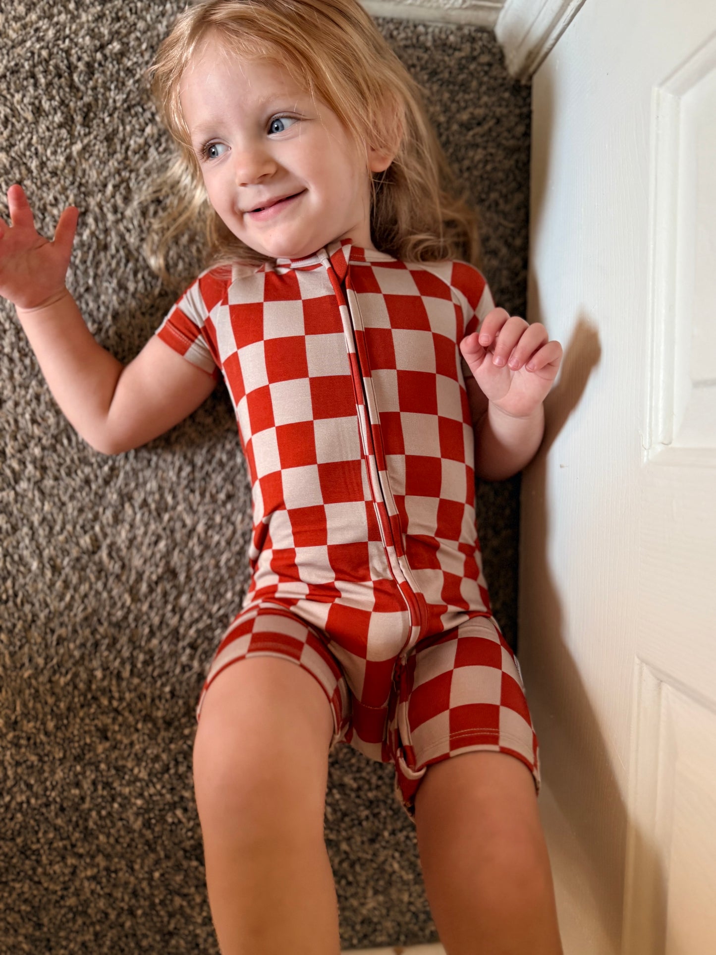 Harvest Check - Shortie Zipper Romper