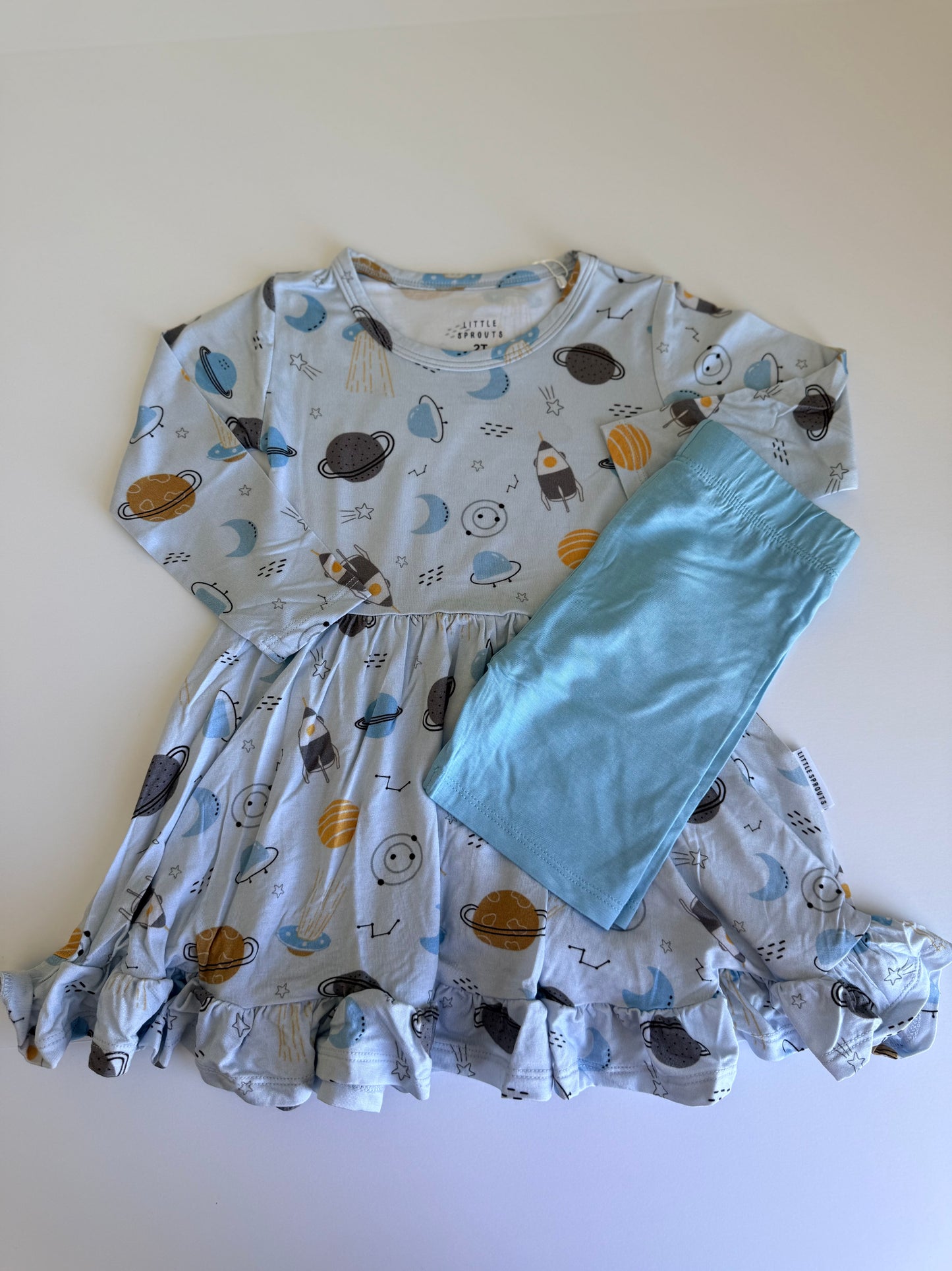 Space Sprouts - Twirl Dress + Shorts Set