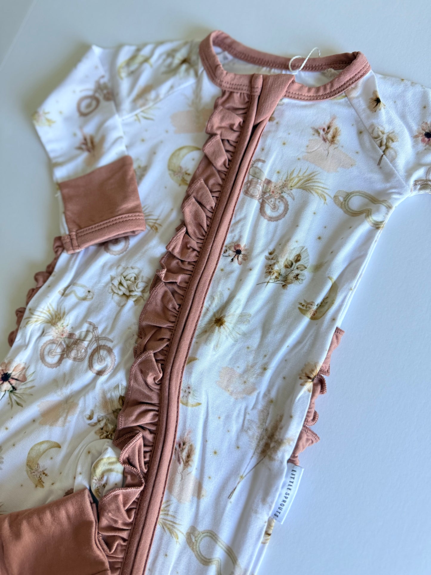 Whimsy Wheels - Ruffled Convertible Zipper Romper