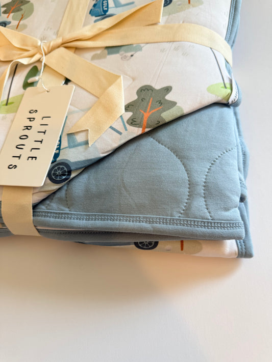 Caddy Club - Blue - Mini Quilted Blanket