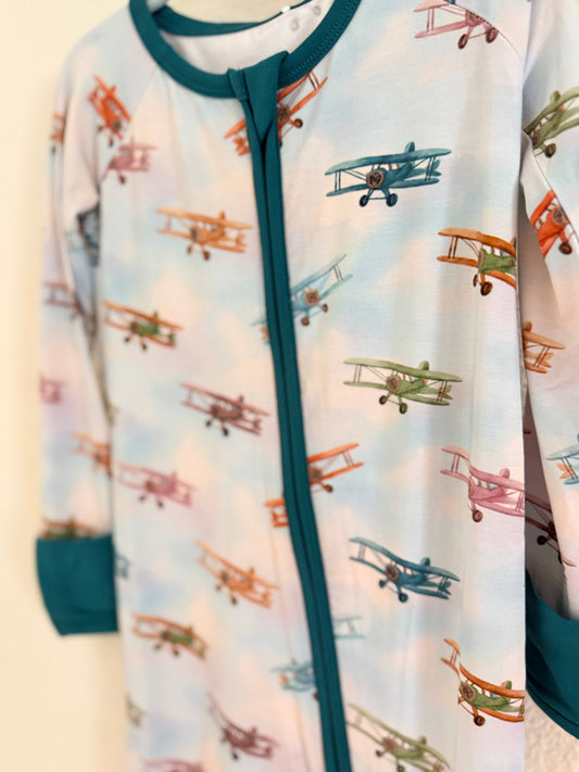 Cloud Chasers - Convertible Zipper Romper