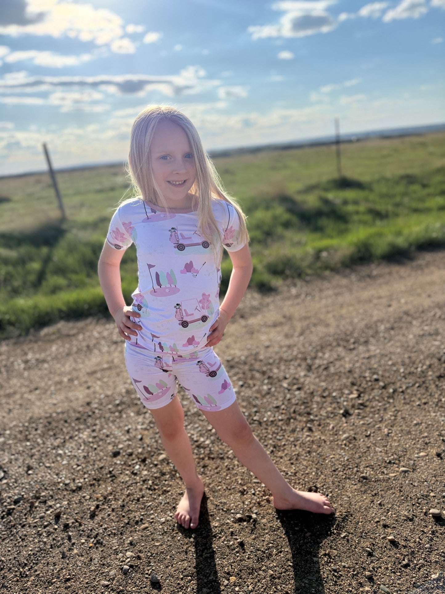 Caddy Club - Pink - Short Sleeve + Shorts Pajama Set