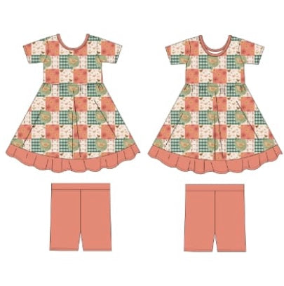 PREORDER - Clucky Cottage - Twirl Dress + Shorts Set