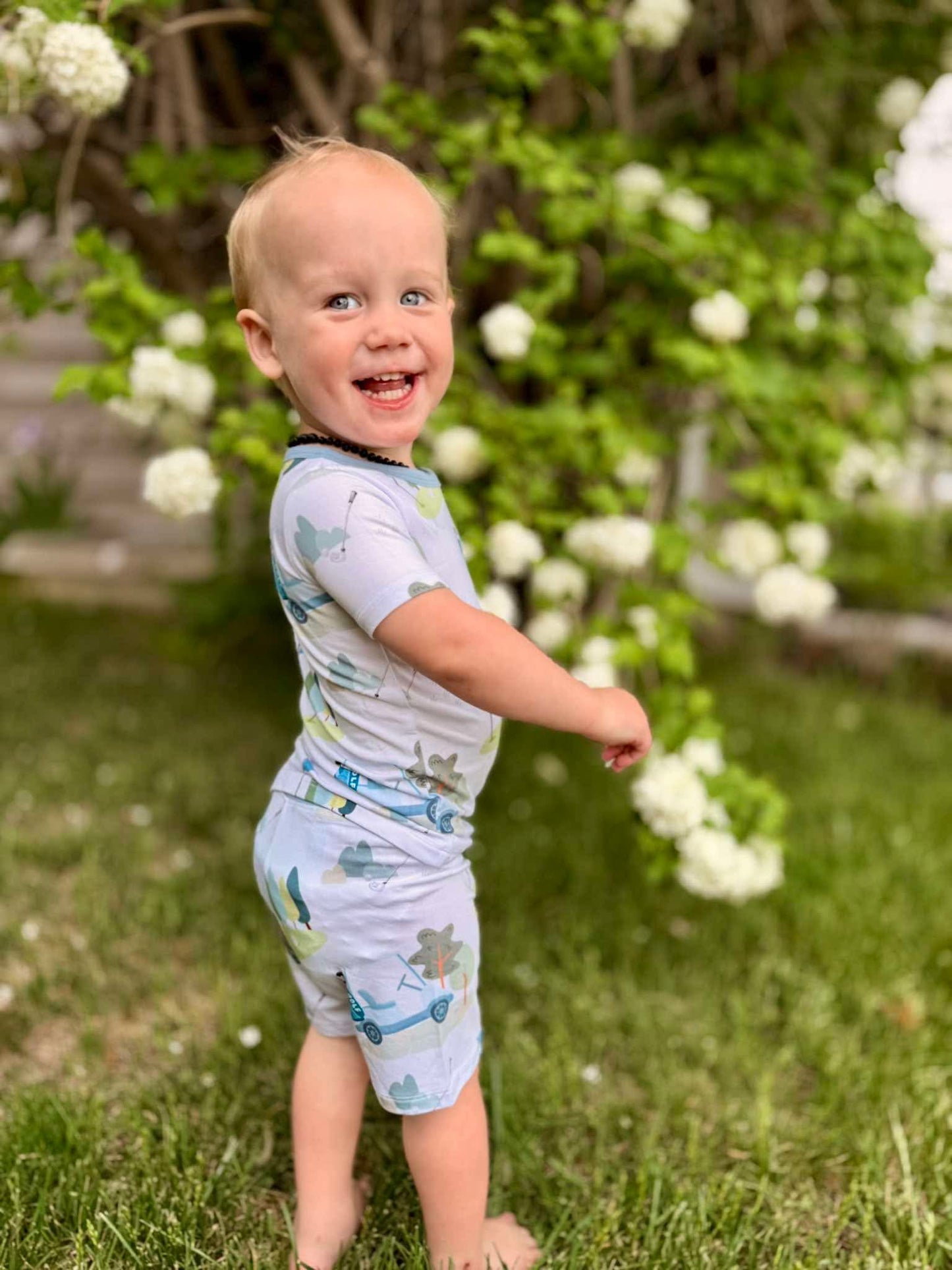Caddy Club - Blue - Short Sleeve + Shorts Pajama Set