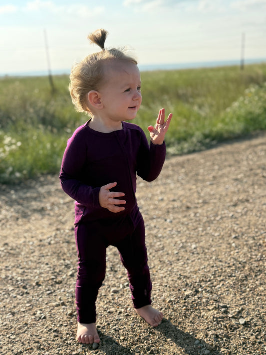 Perfectly Plum - Convertible Zipper Romper
