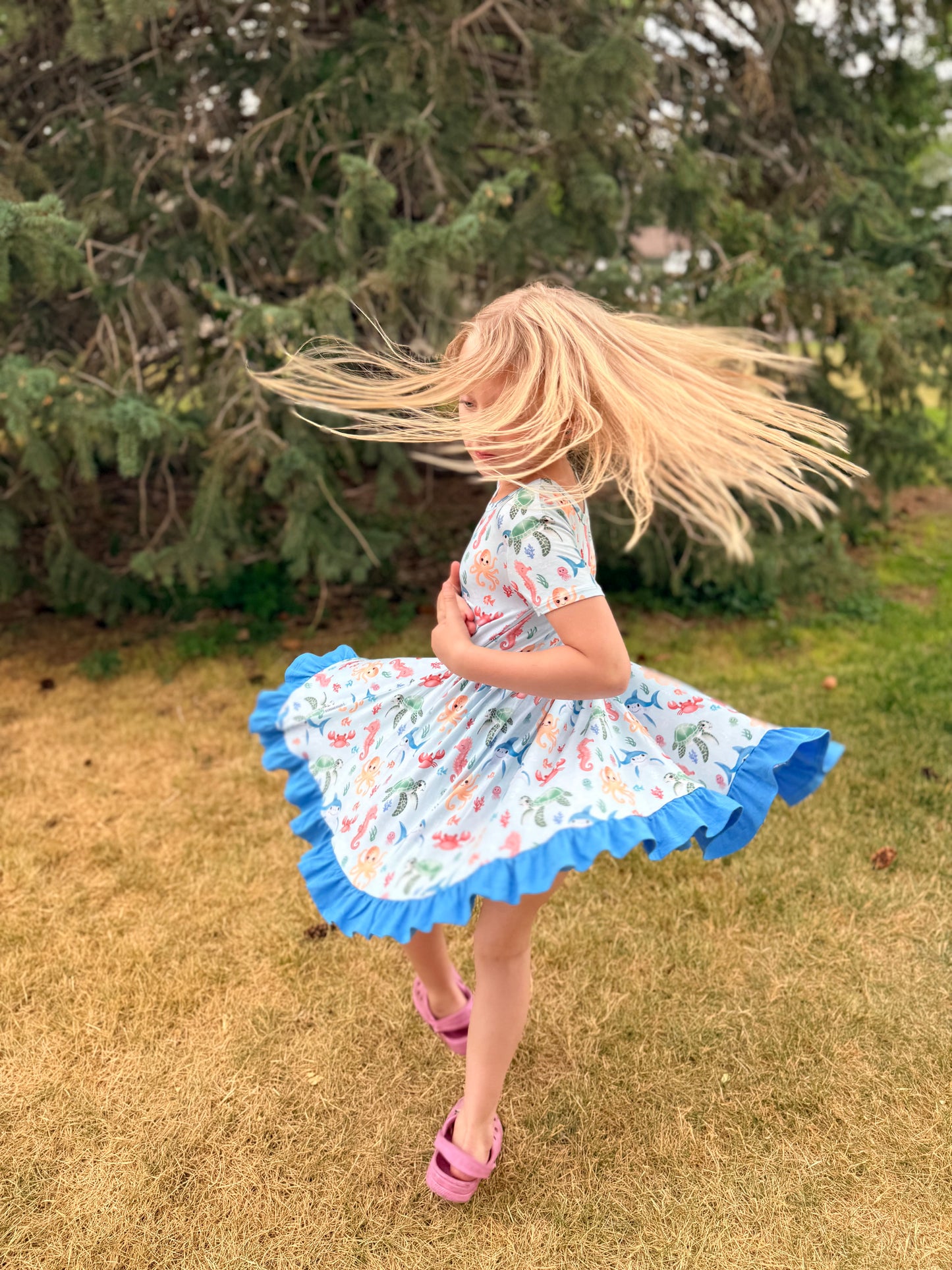 Seaside Stories - Twirl Dress + Shorts Set