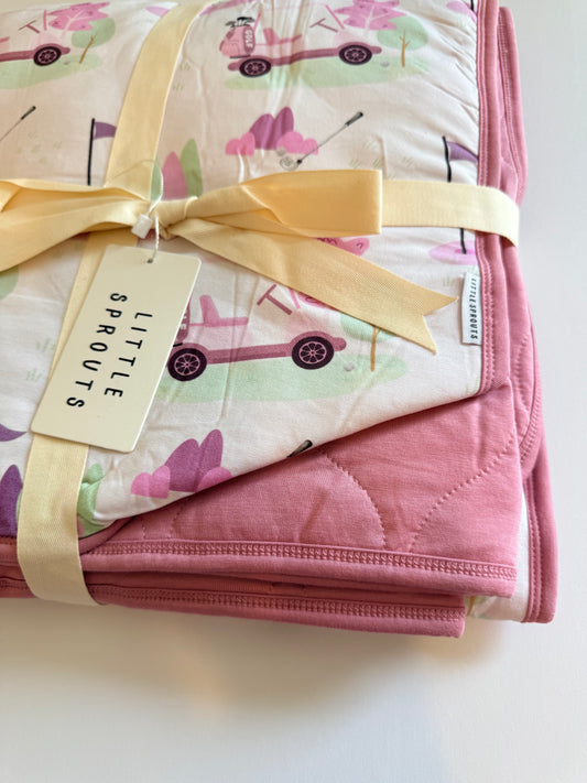 Caddy Club - Pink - Mini Quilted Blanket