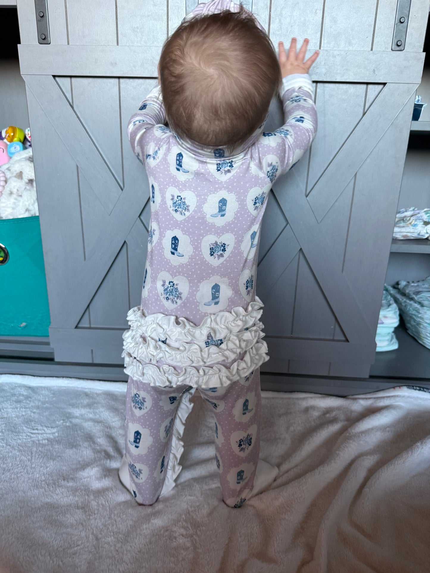 Western Charm - Ruffled Convertible Zipper Romper