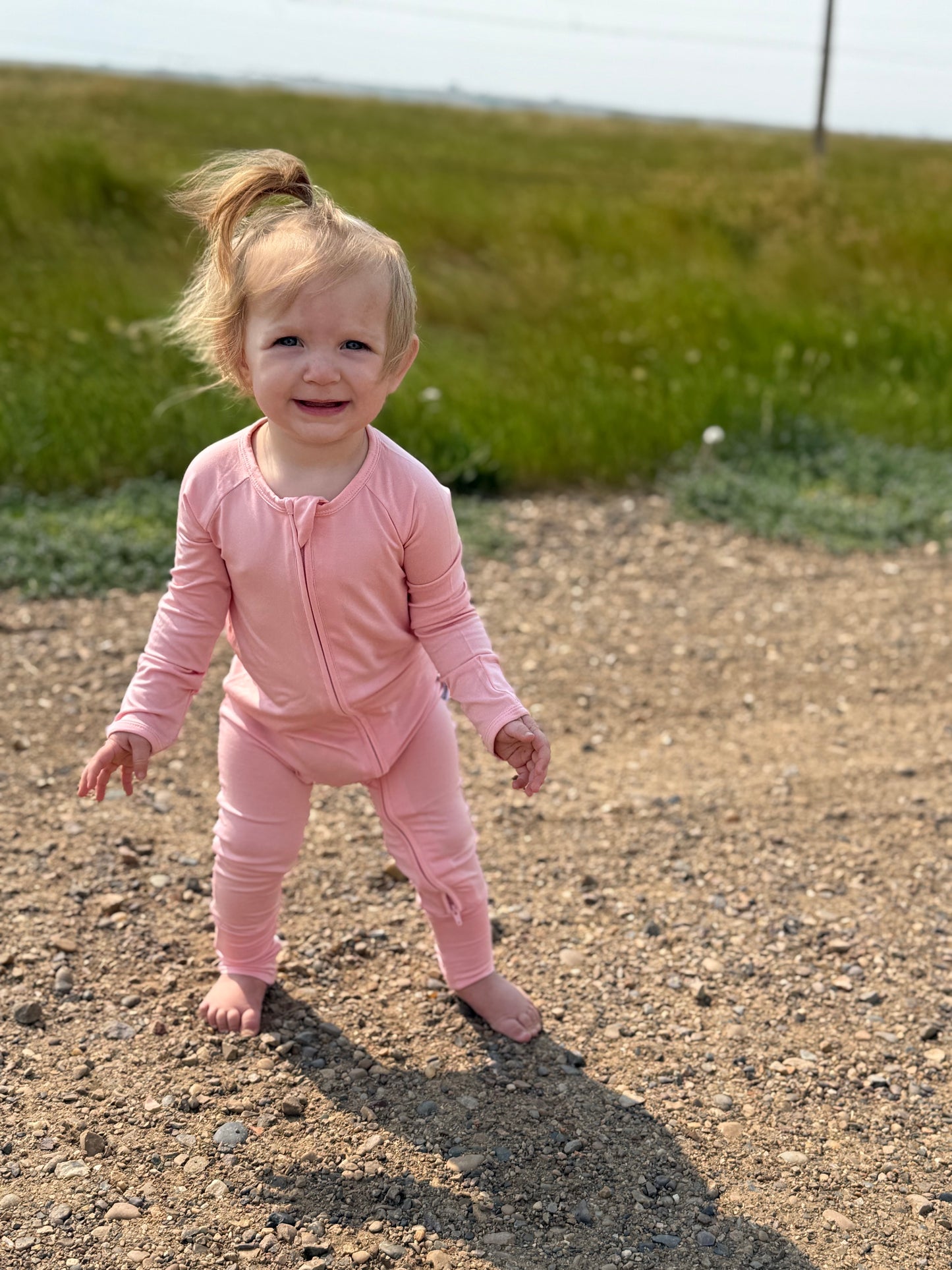 Petal Pink - Convertible Zipper Romper