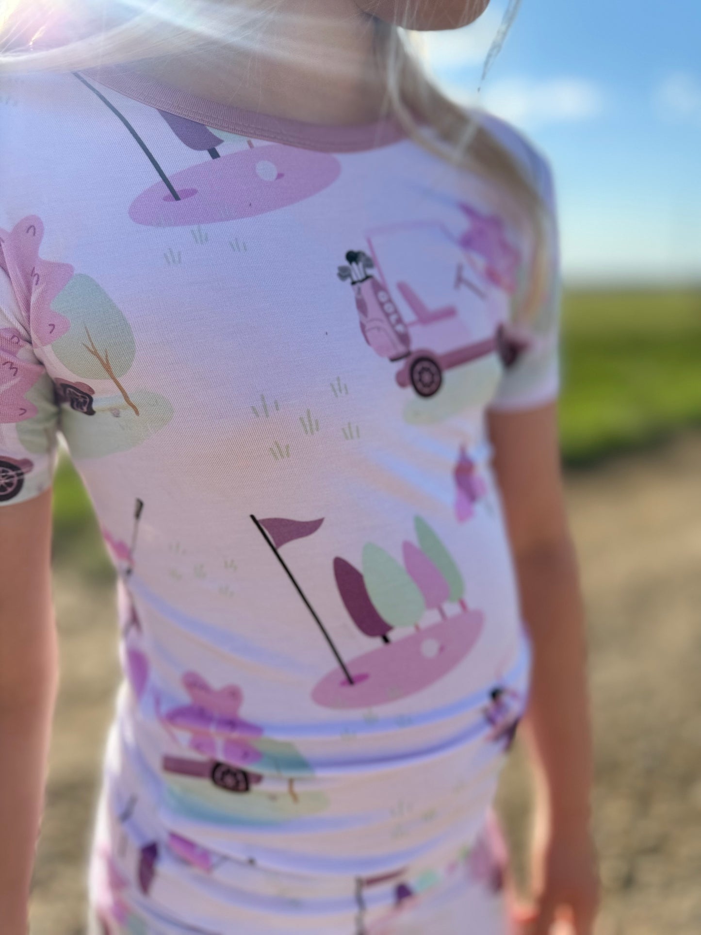 Caddy Club - Pink - Short Sleeve + Shorts Pajama Set