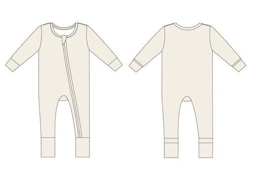 PREORDER - Oat - Convertible Zipper Romper